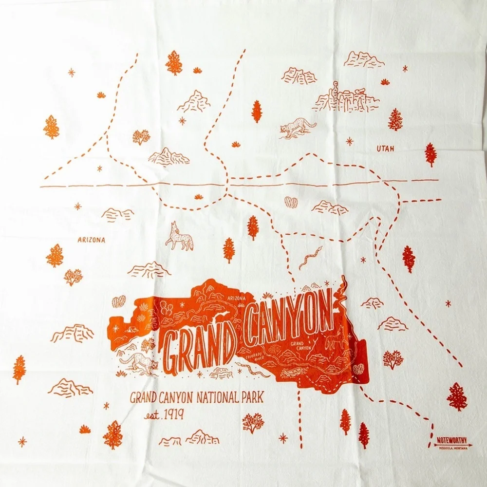 Noteworthy Paper & Press Grand Canyon Tea Towel Set of 2 Screen Print NWT USA